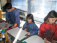 Beim Malen im Stile von Paul Klee